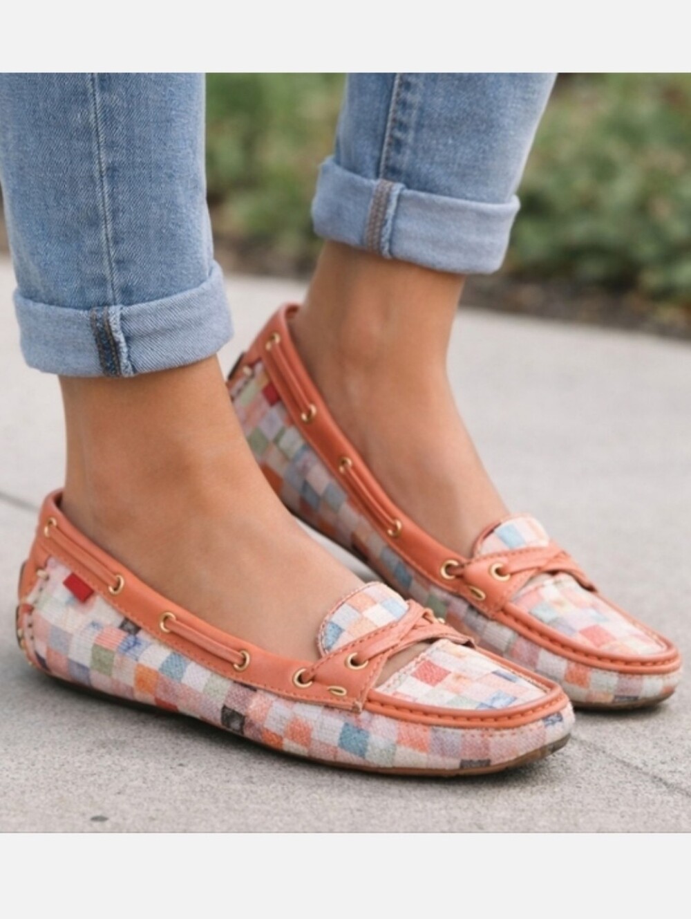 Marc Joseph New‎ York Womens Cypress Hill Coral Mosaic Slip on